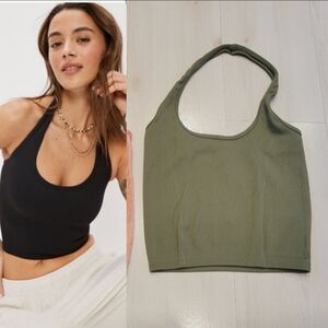 NEW AE Super Seamless Halter Top Green